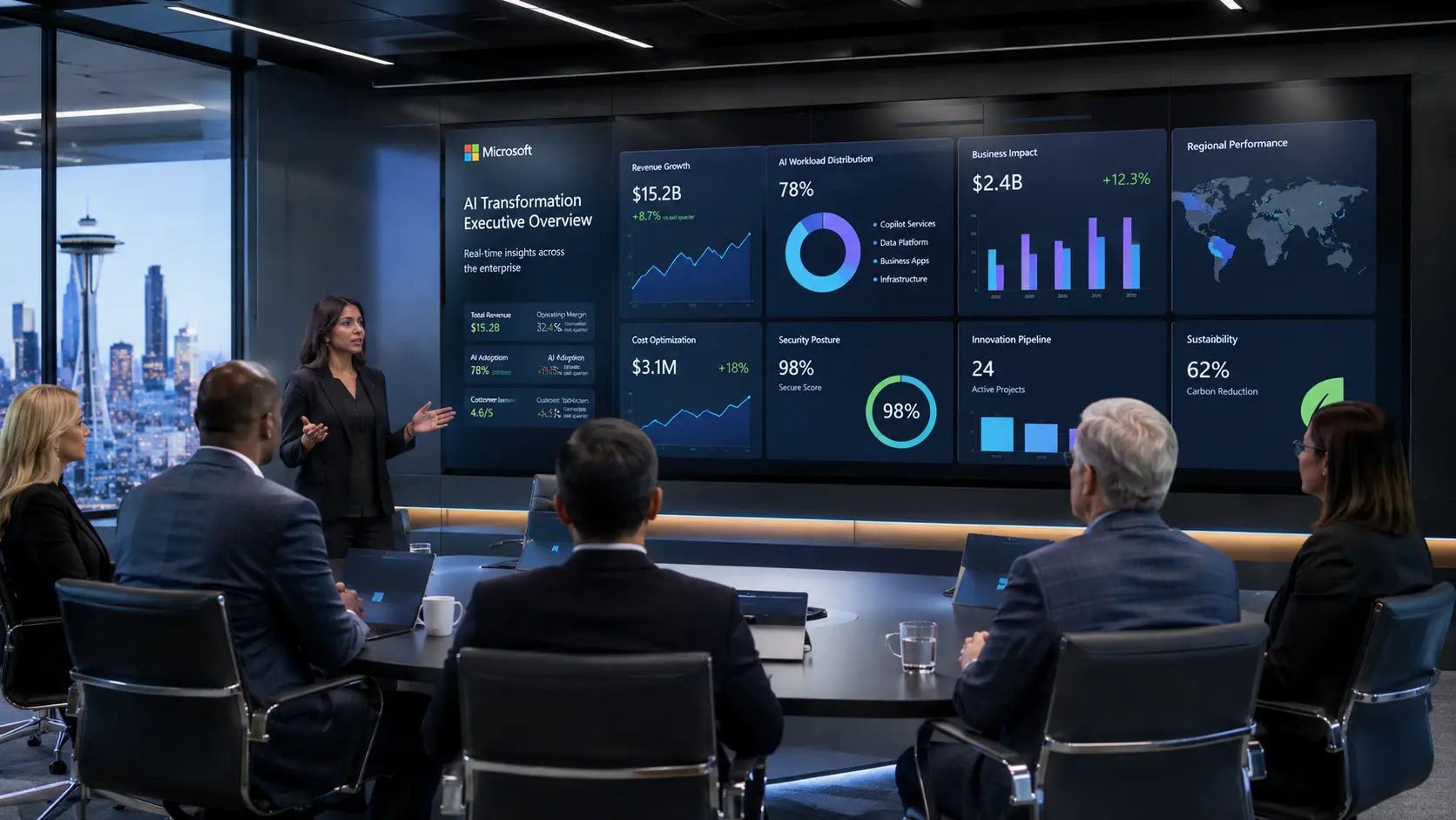 Microsoft AI ecosystem powering enterprise growth through cloud computing, cybersecurity, Azure infrastructure, and AI automation in 2026