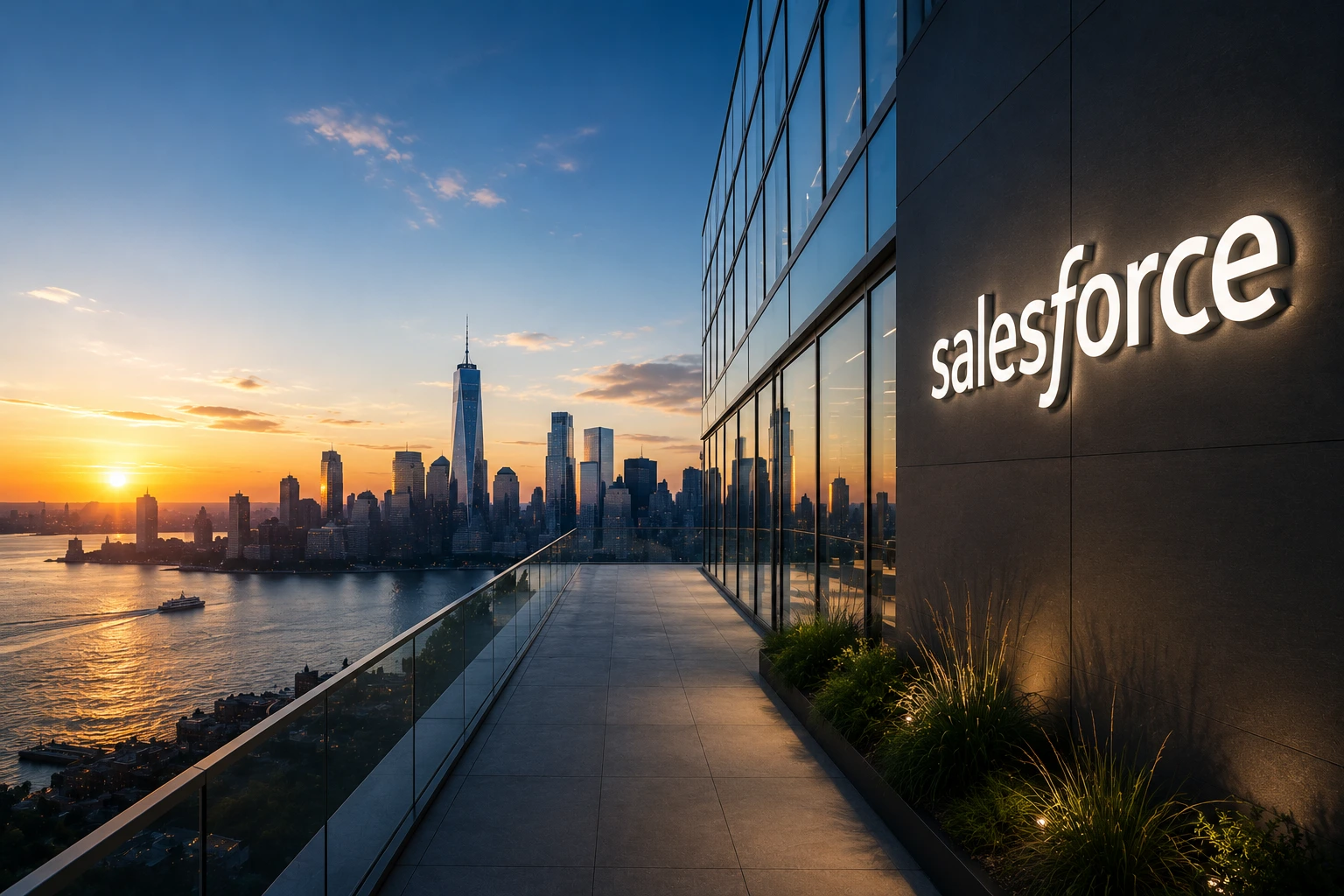 Salesforce technology ecosystem featuring CRM software, artificial intelligence, cloud computing, business analytics, and enterprise digital transformation in the USA