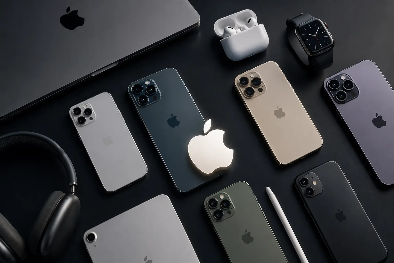 Apple ecosystem featuring AI-powered devices, software platforms, cloud services, and digital technology solutions for modern users and businesses