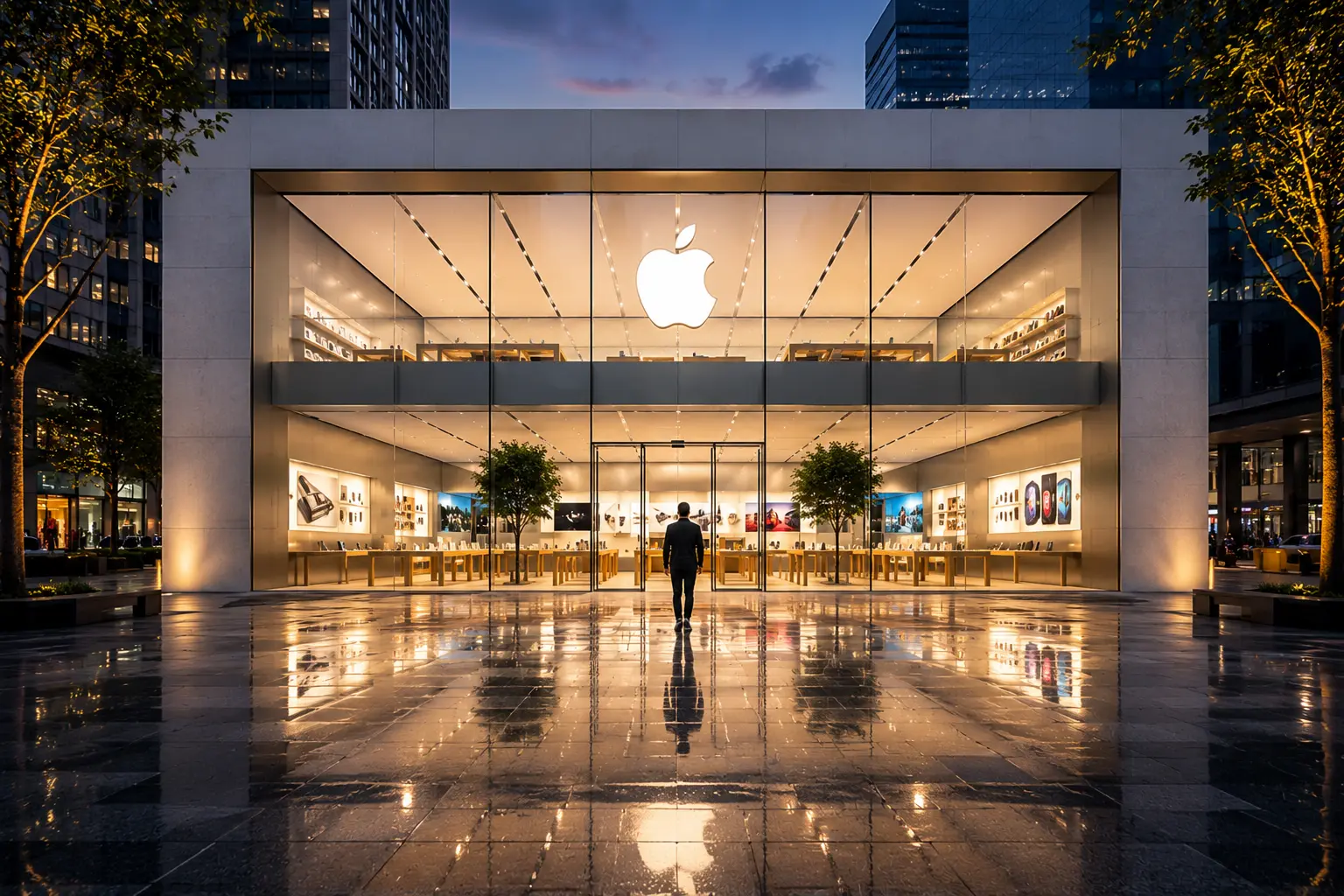 Apple ecosystem featuring AI-powered devices, software platforms, cloud services, and digital technology solutions for modern users and businesses
