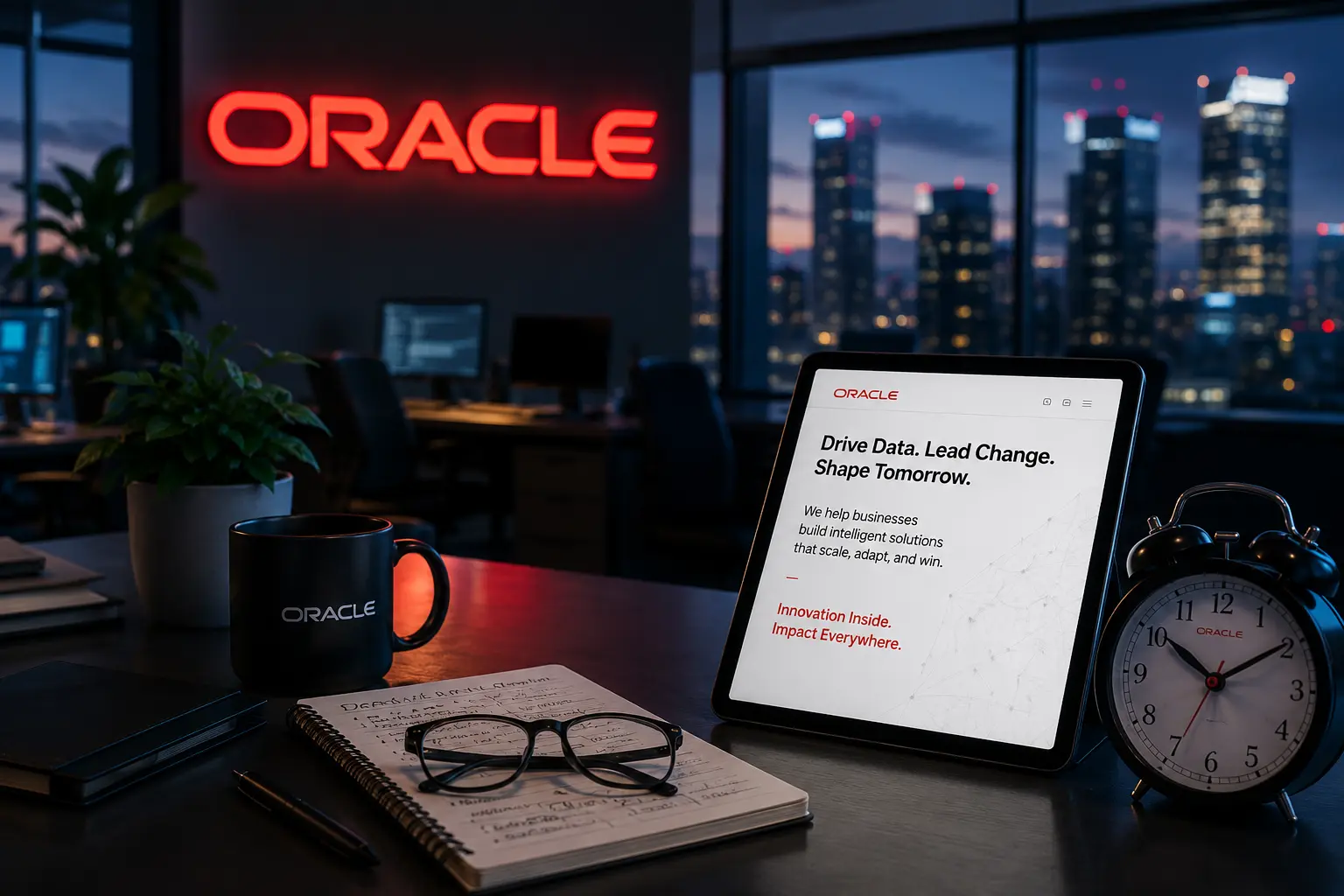 "Oracle enterprise technology ecosystem featuring cloud infrastructure, AI, database solutions, ERP software, and secure business applications driving digital transformation for modern organizations."