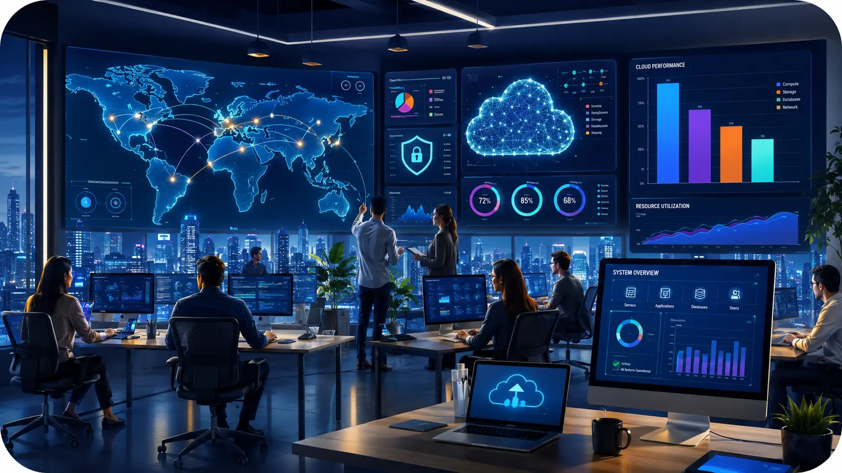 "Oracle enterprise technology ecosystem featuring cloud infrastructure, AI, database solutions, ERP software, and secure business applications driving digital transformation for modern organizations."