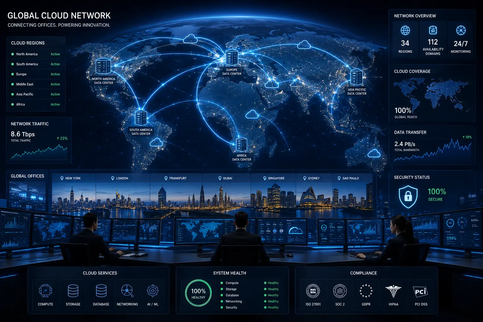 Oracle enterprise technology ecosystem featuring cloud infrastructure, AI, database solutions, ERP software, and secure business applications driving digital transformation for modern organizations.
