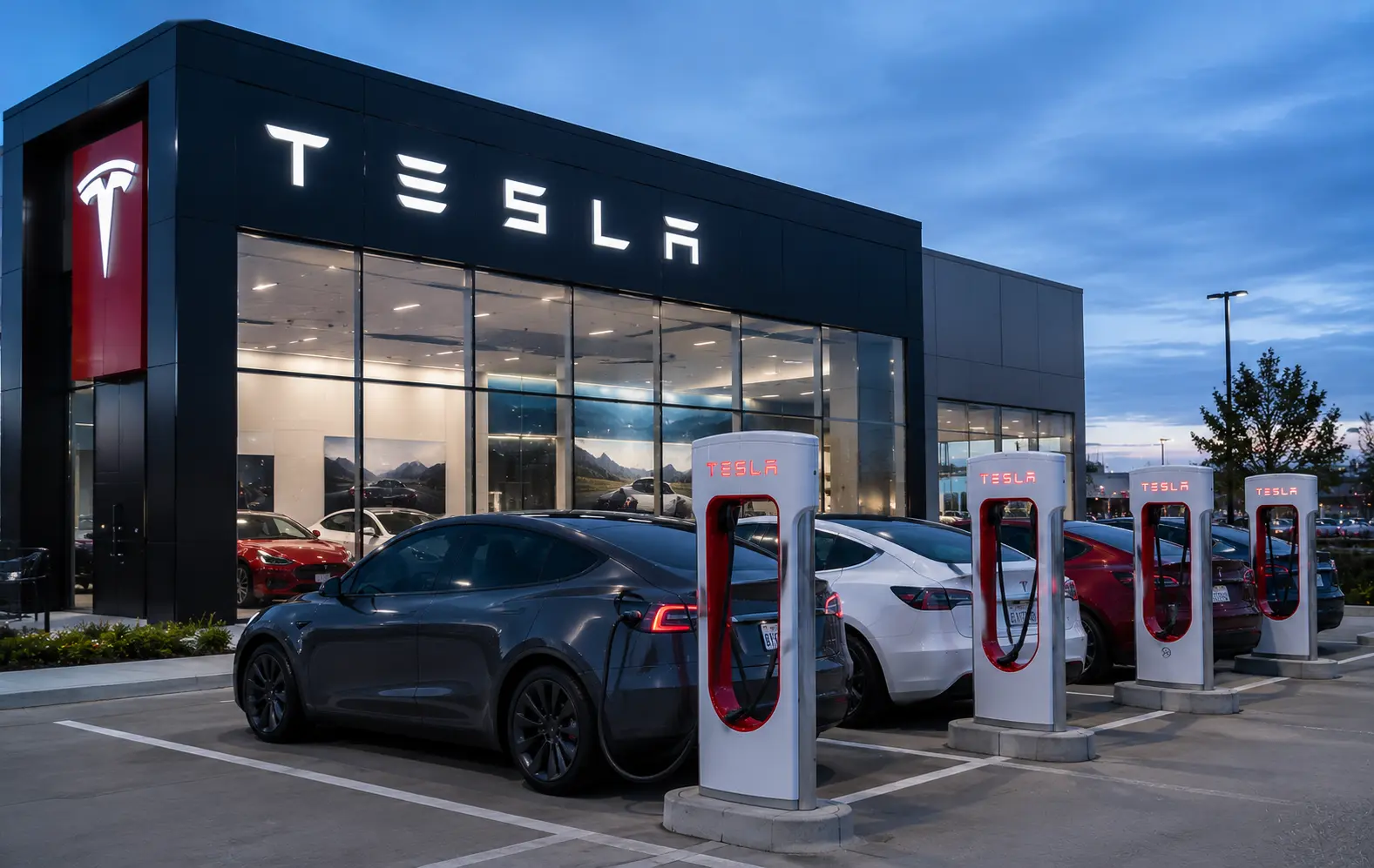 Tesla company technology ecosystem featuring electric vehicles, artificial intelligence, autonomous driving, robotics, and renewable energy innovation in the USA